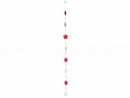 Zeige Details für Muschelkette Sterne weiß-rot Bild von Muschelkette Sterne weiß-rot