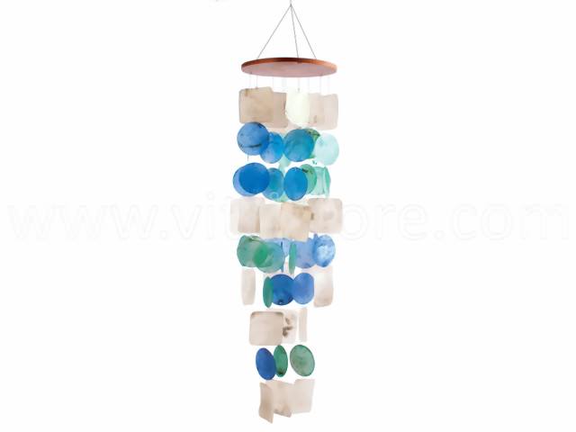 Bild von Muschelmobile rund blau-türkis-natur