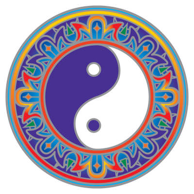 Bild von Fenstermandala groß Yin & Yang