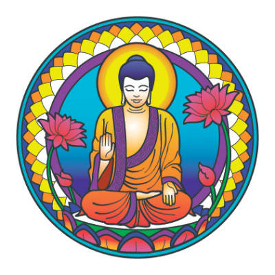 Bild von Fenstermandala groß Buddha Nature