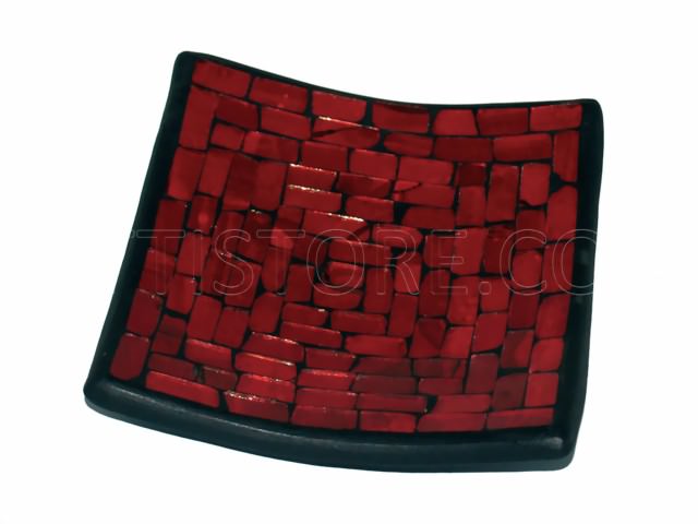 Bild von Mosaique-Teller eckig rot