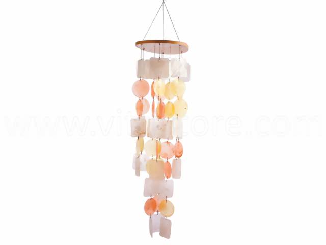 Bild von Muschelmobile rund gelb-orange-natur