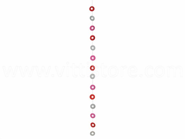 Bild von Muschelkette Ringe rot-weiß-pink