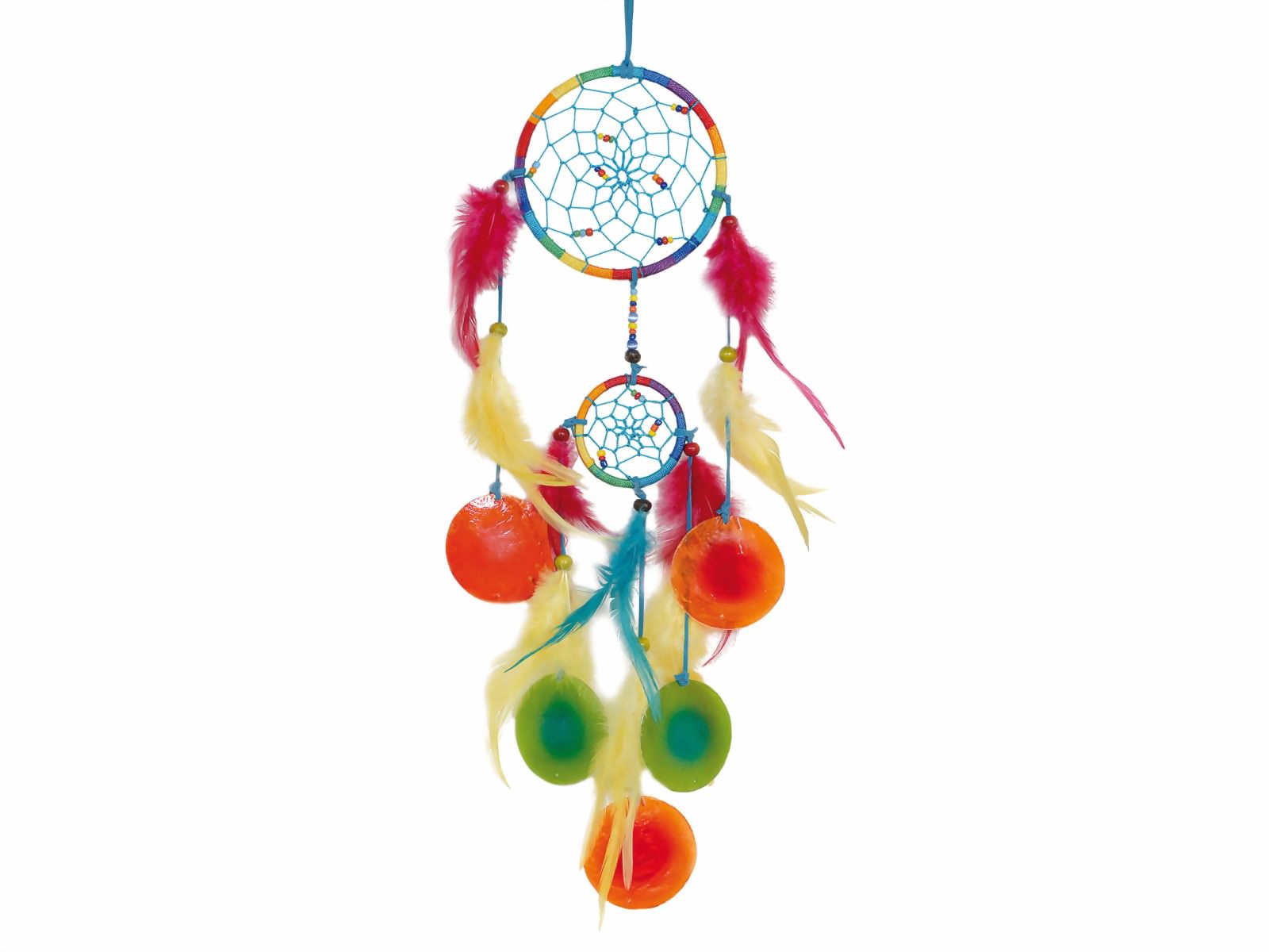Bild von Dreamcatcher m. Muscheln regenbogen 12cm