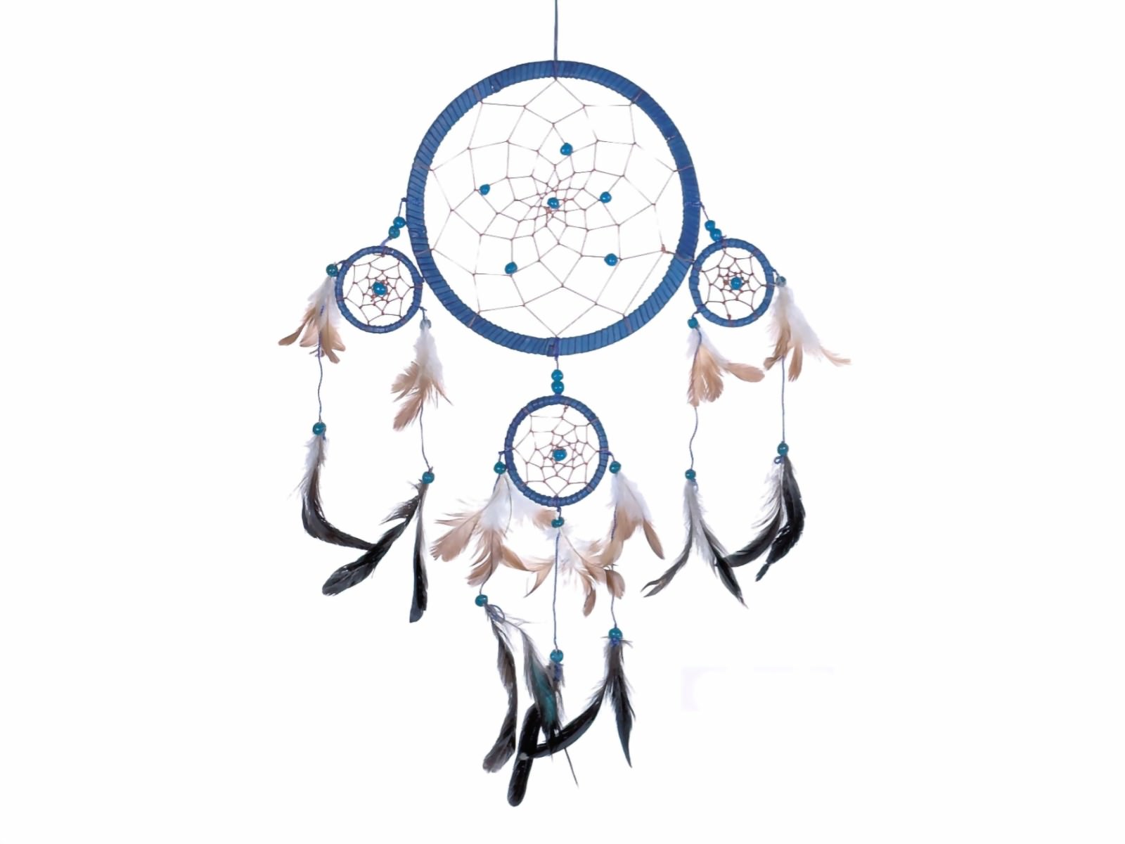 Bild von Dreamcatcher 4er Lederoptik blau