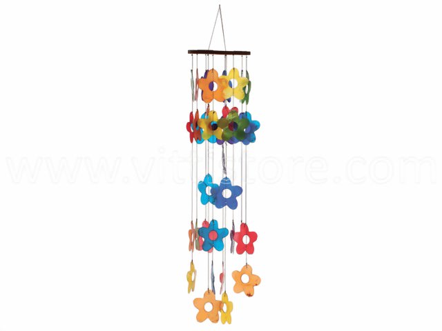 Bild von Muschelwindspiel, rund, Blumen