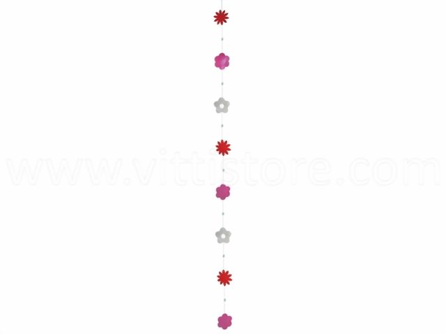 Bild von Muschelkette Blumen pink-weiß-rot 100cm