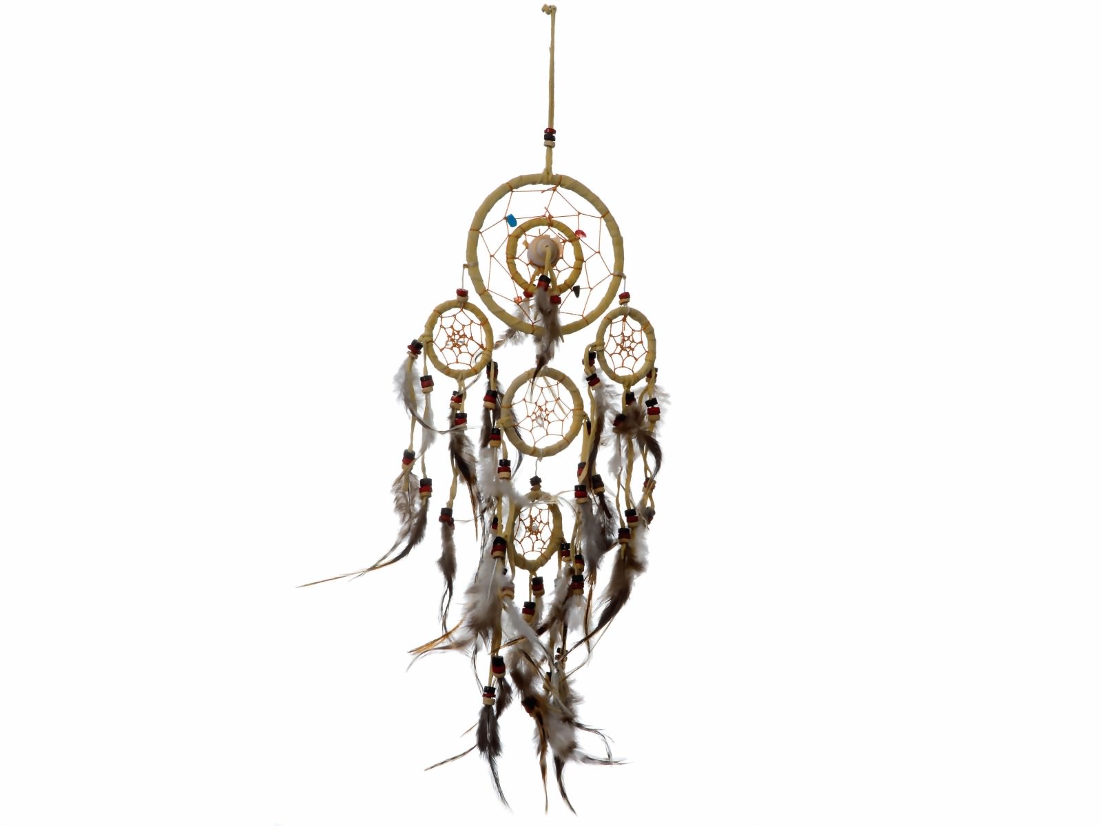 Bild von Dreamcatcher 5er Lederoptik natur 22 cm