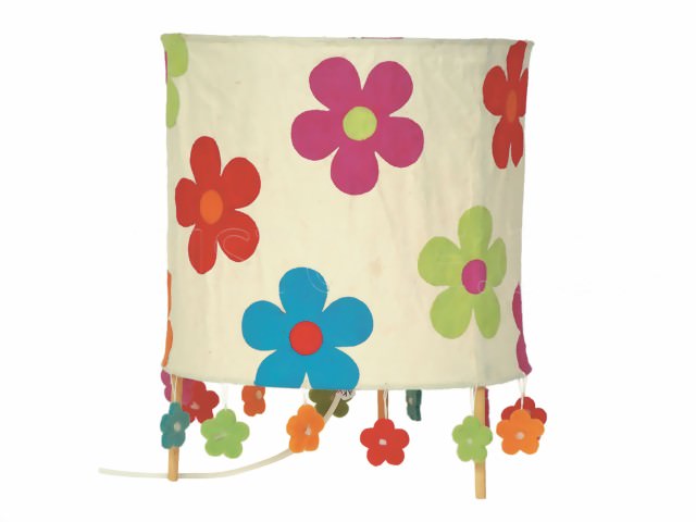 Bild von Lokta Stehlampenschirm Blumen rund natur
