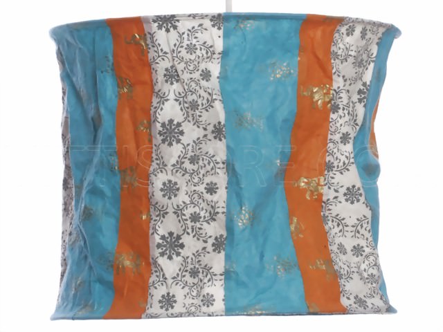 Bild von Lokta Lampenschirm Delhi orange-türkis