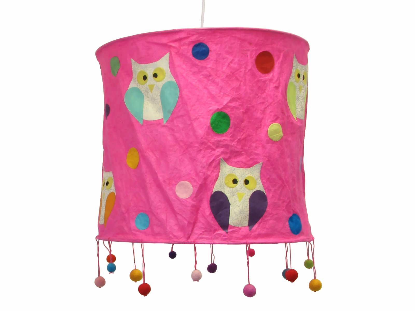 Bild von Lokta Lampenschirm Eule pink