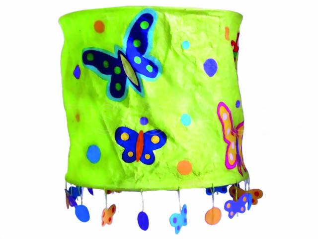 Bild von Lokta Lampenschirm Schmetterling grün