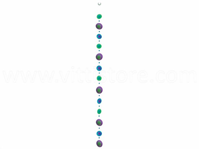 Bild von Muschelkette bicolor lila-türkis-grün 100 cm